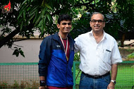 Prof. Mukherjee with the winner Mr. Manoj Kumar